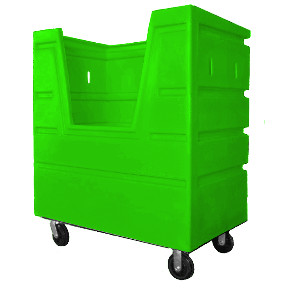VFC-4829-H6, Hopper Front Bulk Cart, 27 Bushel, 48" x 29.5" x 56" - Lime Green 