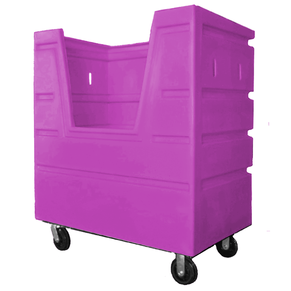 VFC-4829-H6, Hopper Front Bulk Cart, 27 Bushel, 48" x 29.5" x 56" - Pink 