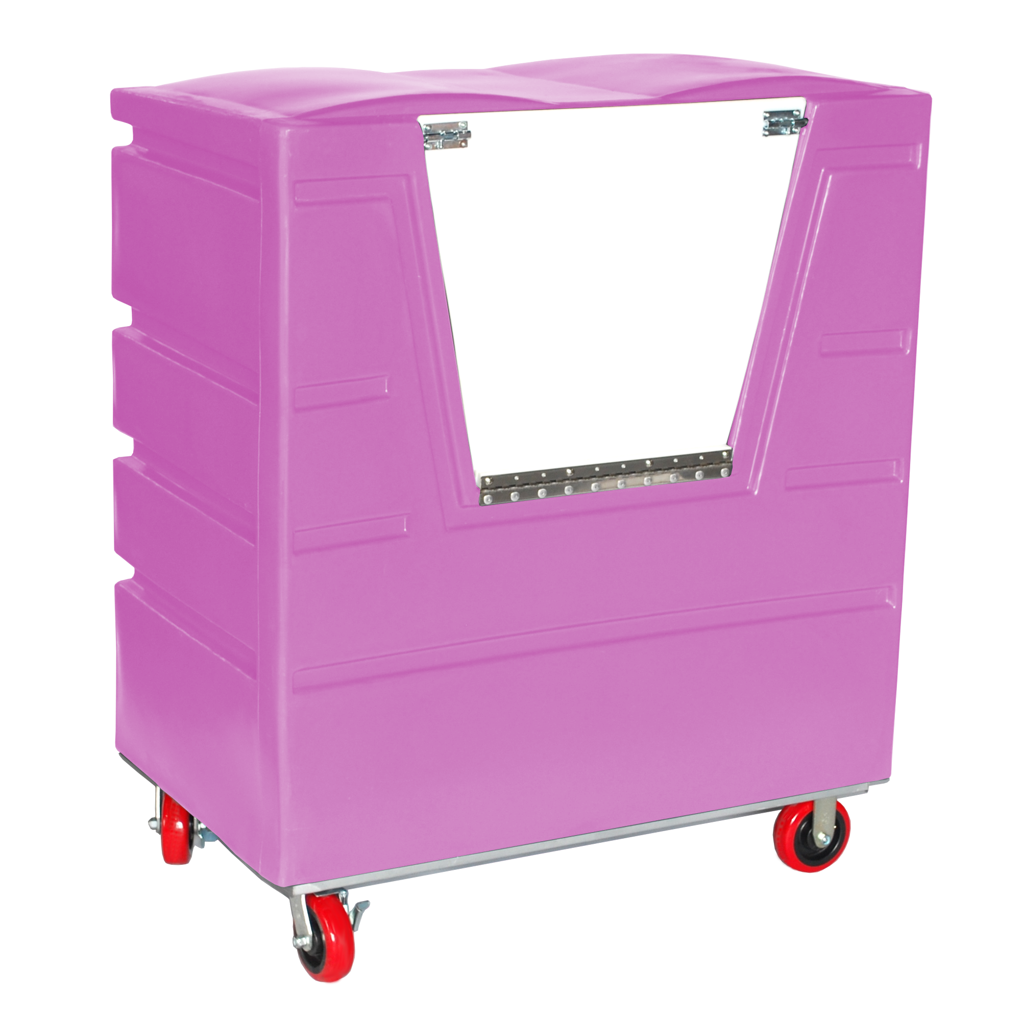 VFC-4829-H6-SP, Hopper Front Bulk Cart with Door, 27 Bushel, 48" x 29.5" x 56" - Pink 