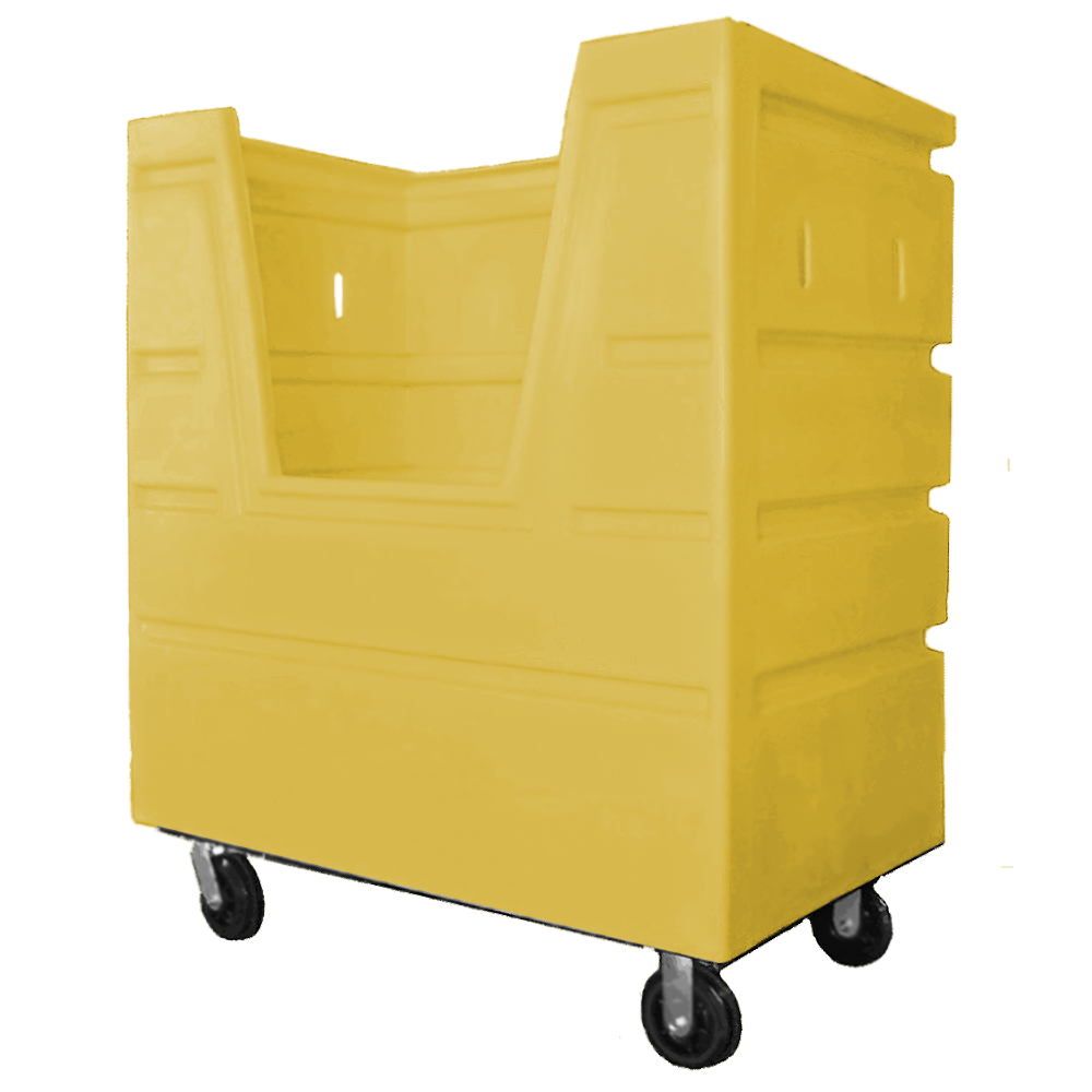 VFC-4829-H6, Hopper Front Bulk Cart, 27 Bushel, 48" x 29.5" x 56" - Yellow 