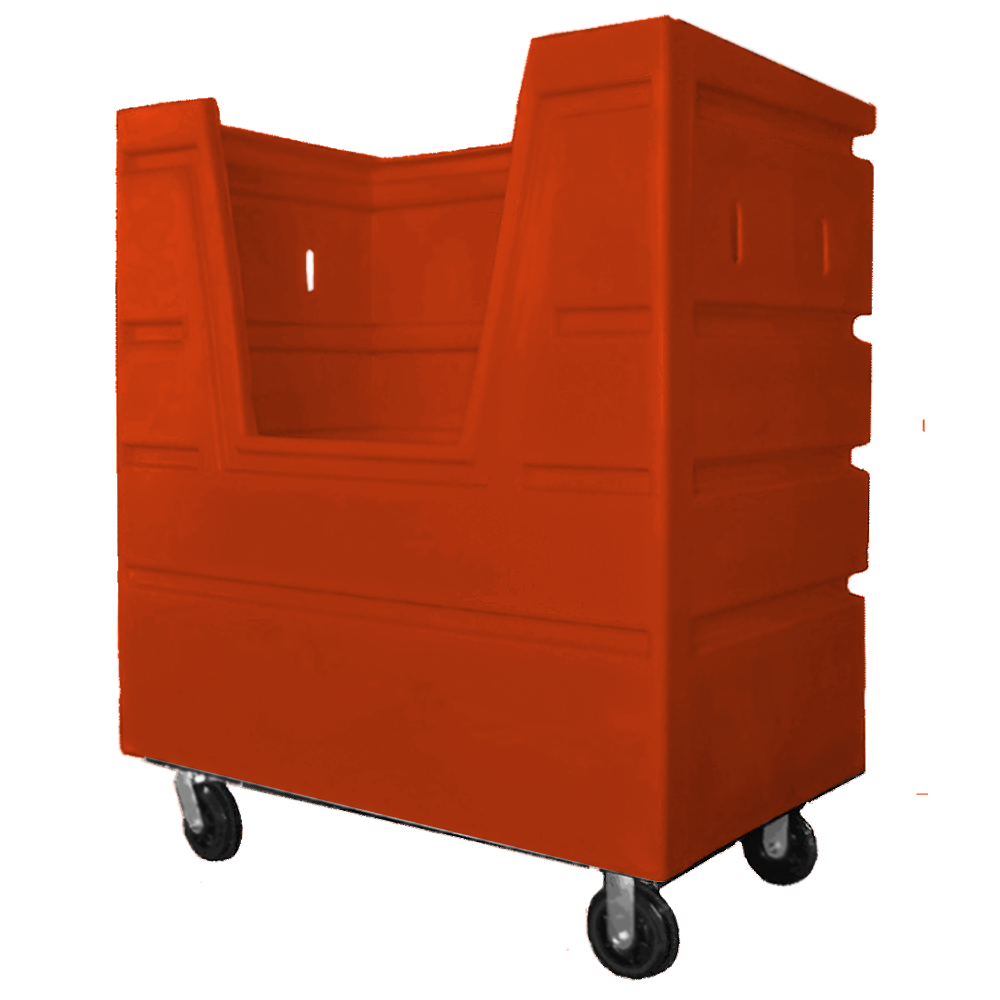 VFC-4829-H6, Hopper Front Bulk Cart, 27 Bushel, 48" x 29.5" x 56" - Orange 