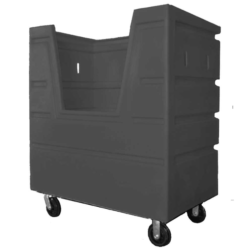 VFC-4829-H6, Hopper Front Bulk Cart, 27 Bushel, 48" x 29.5" x 56" - Dark Gray 