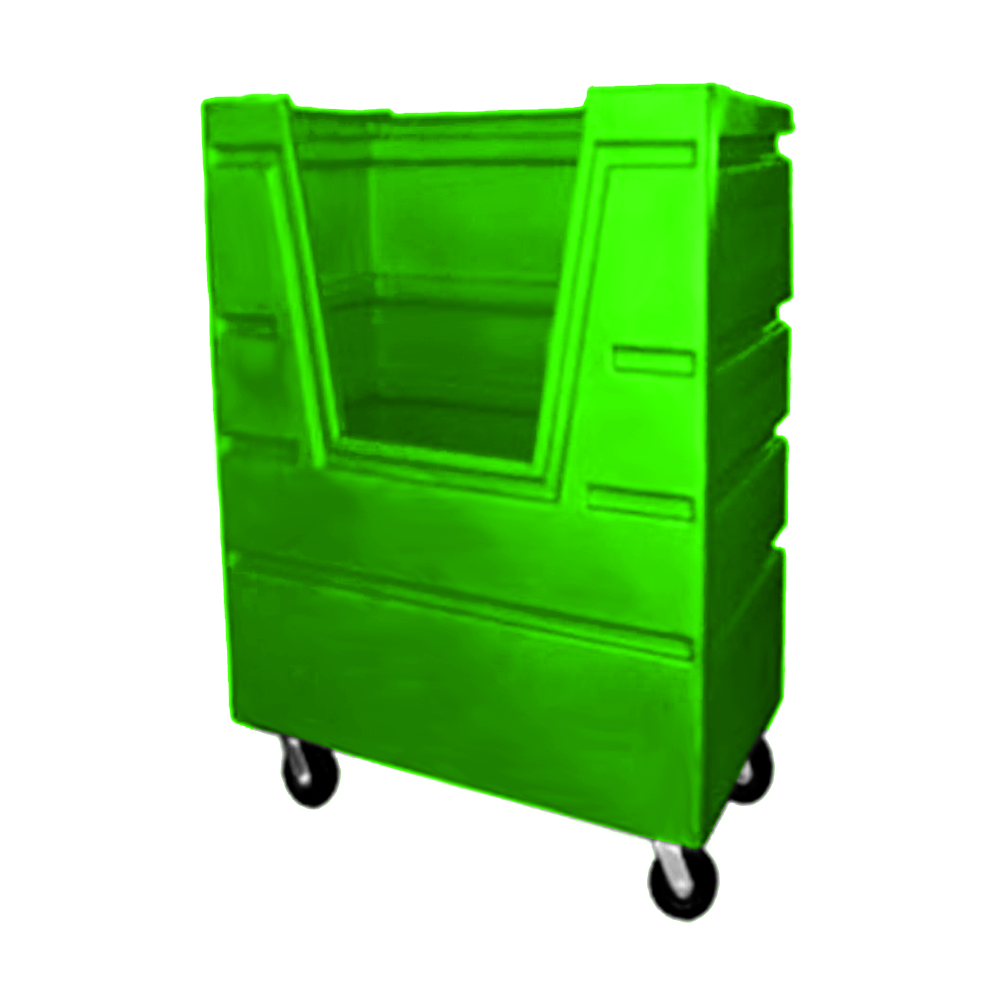 VFC-5829-H6, Hopper Front Bulk Cart, 37 Bushel, 48" x 29.5" x 67" - Lime Green 